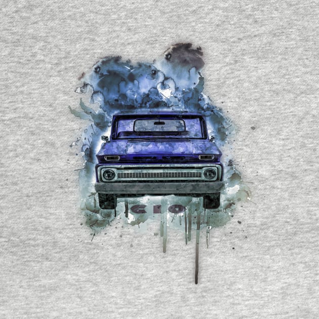 Chevy C10 blue dark roast by AaaahEeeekStudio